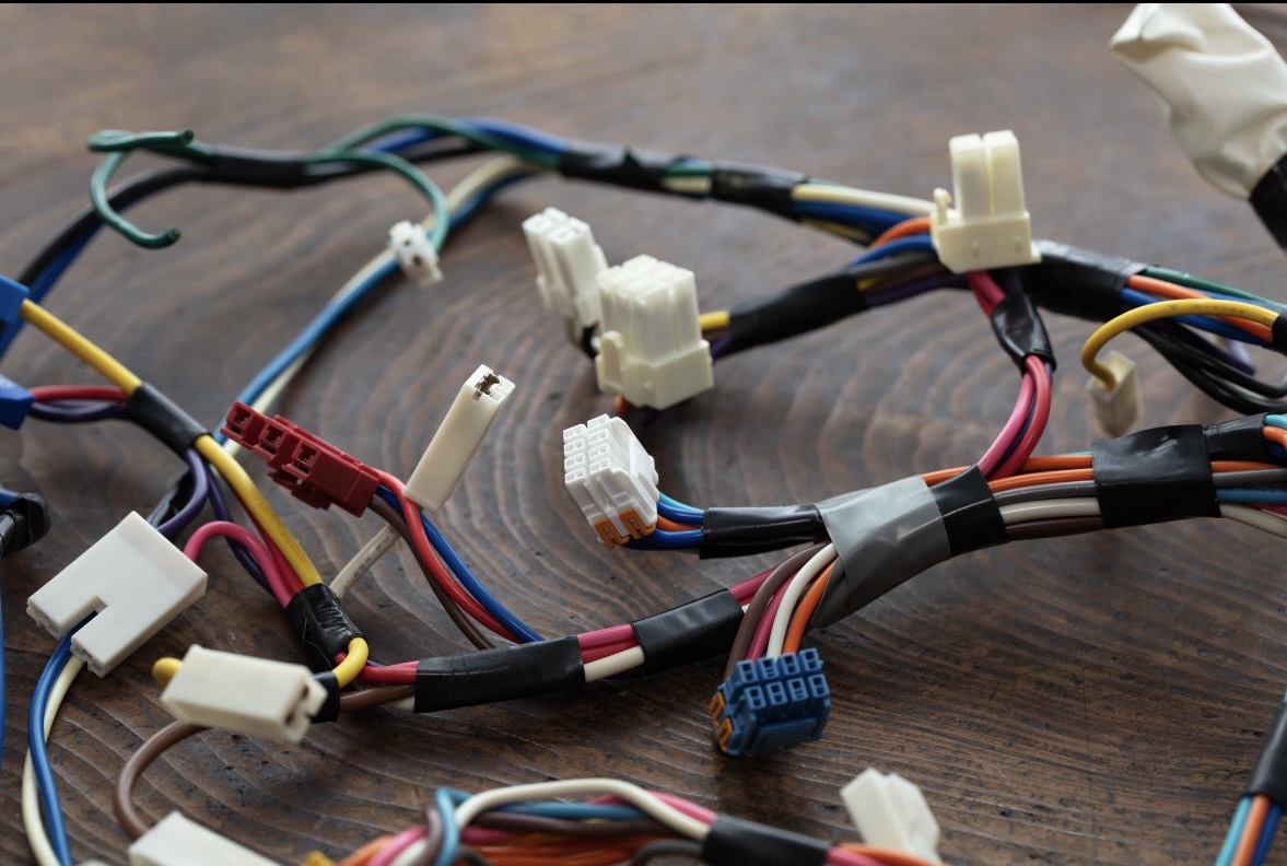 Solder for soldering with a soldering iron in a Bay on a white background.